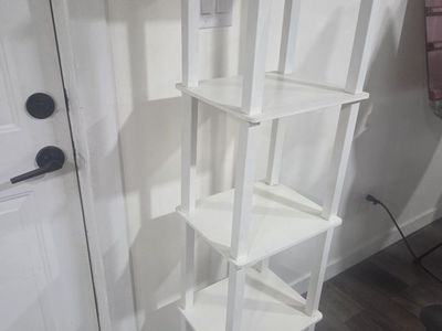 White 5-Tier Vertical Wooden Bookshelf Display Shelving Unit