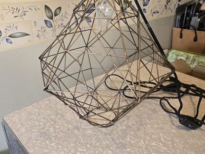 Industrial Geometric Cage Pendant Light - Bronze finish