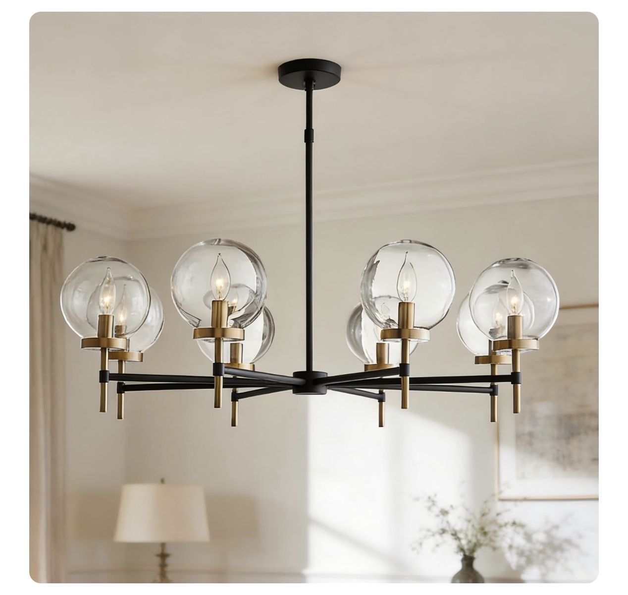 Vintage Style Black and Bronze chandelier