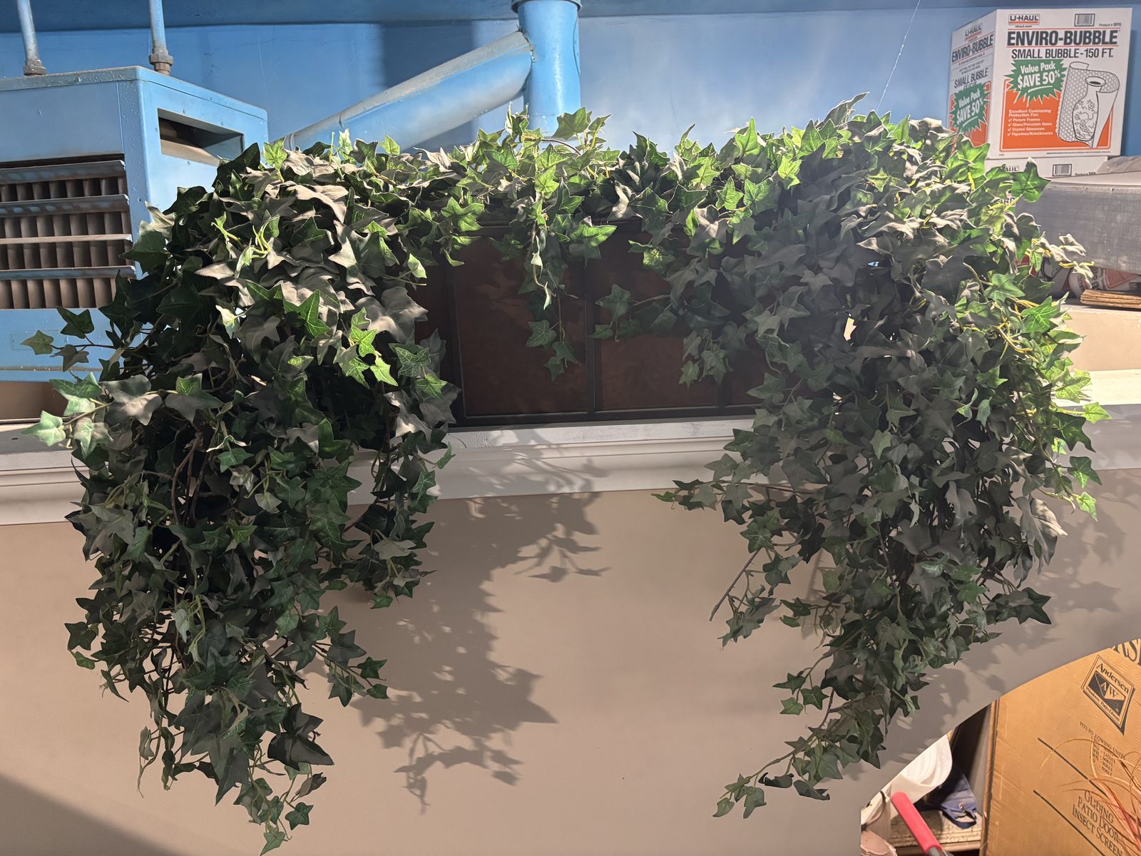 Large Fake Plant In Metal Pot