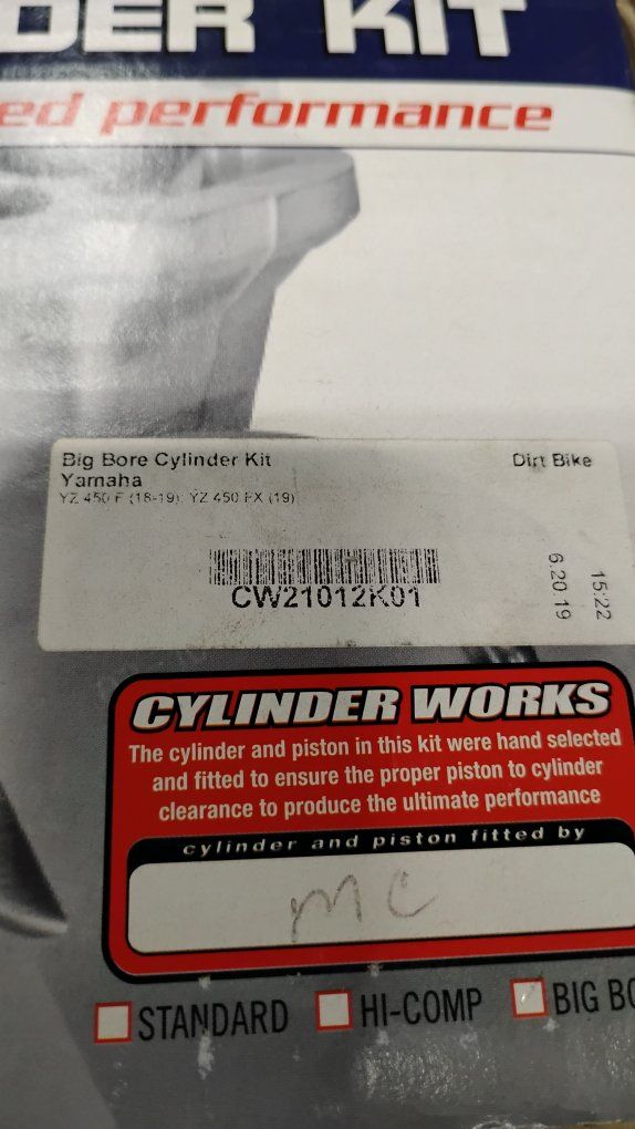 cylinder works cylinder kit for a yzf450.