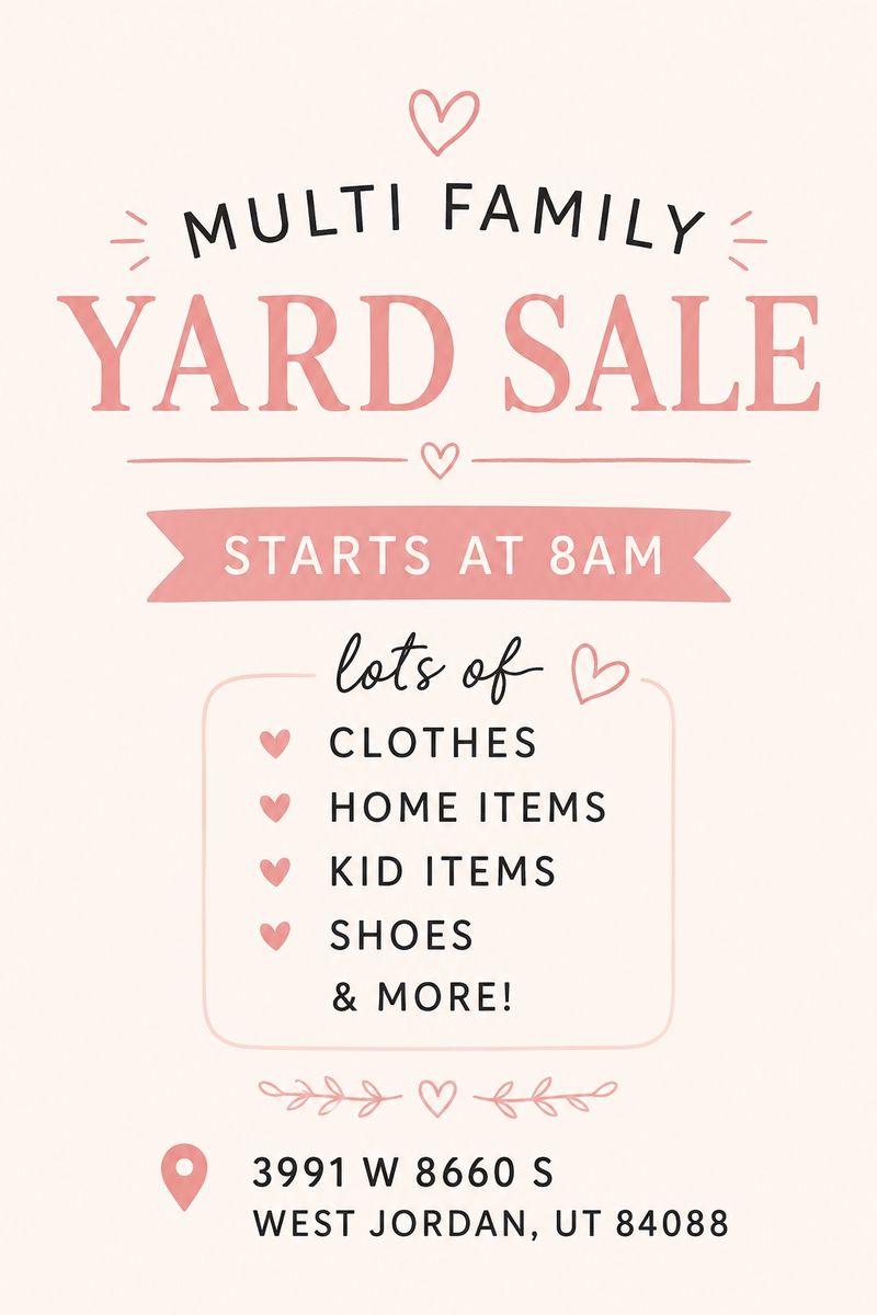 Multi Family Yard Sale - Clothes, Shoes, Home Items & More