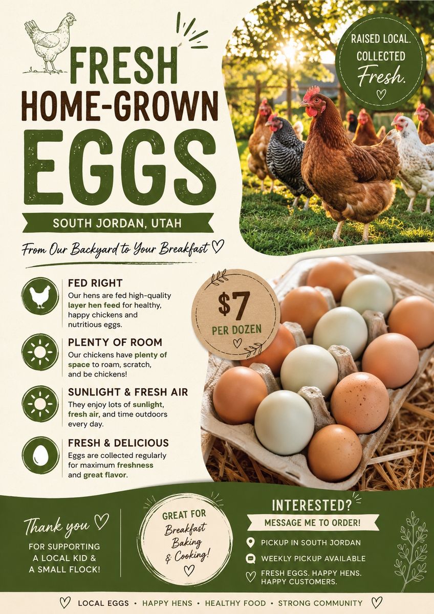 Farm FRESH backyard chicken eggs!