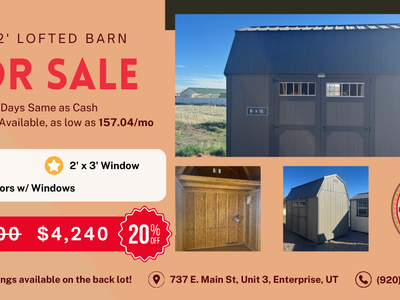 8x12 Lofted Barn Shed – Rent to Own $157/mo – Free Delivery
