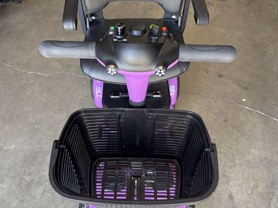 ESKRTE 4-Wheel Purple Mobility Scooter with Basket, Compact & Portable