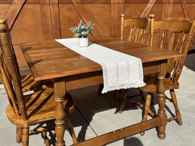 Solid Maple Dining Set - Table + 4 Chairs