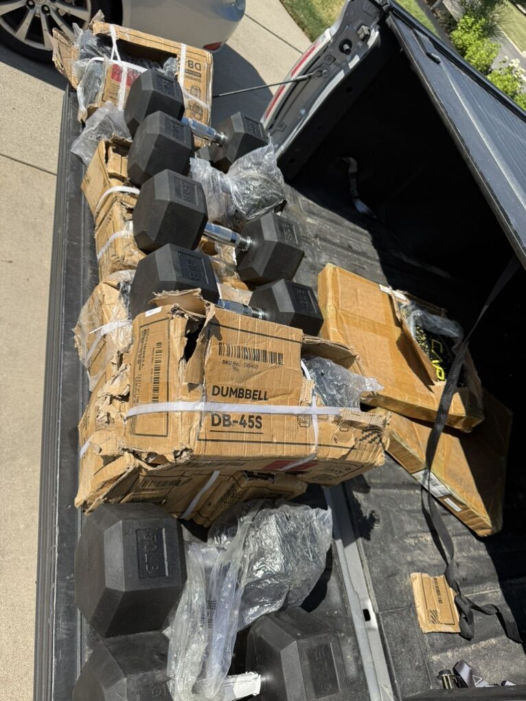 New 490 Pound Dumbbell Set 20-50 Pounds