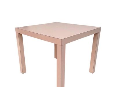 Light Pink Square Parsons End Table / Side Table