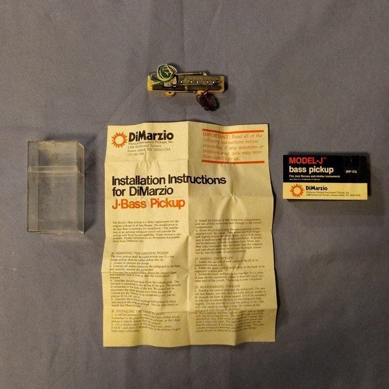 Vintage 1980s DiMarzio Model J Bass Bridge Pickup