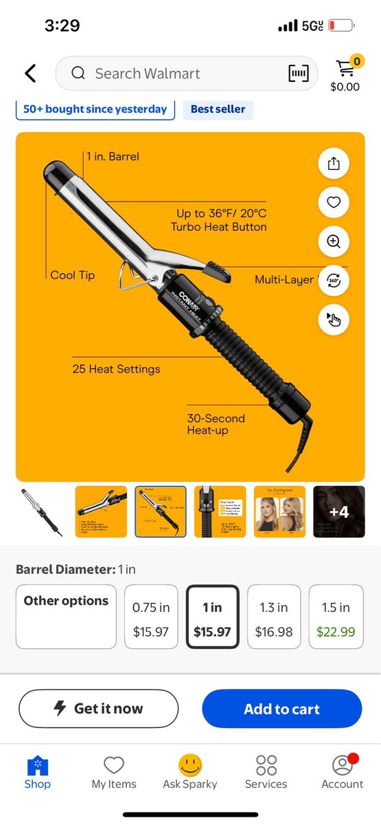 Conair Instant Heat 1in Curling Iron