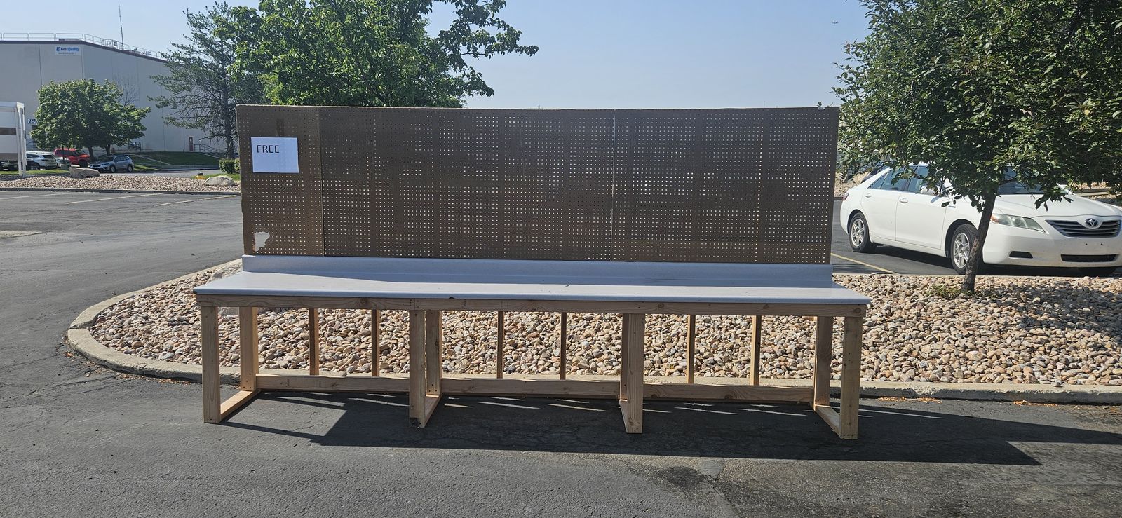 Free Work Bench Peg Board Back