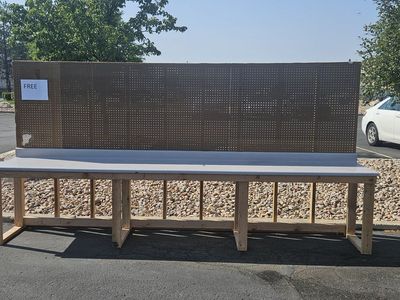 Free Work Bench Peg Board Back