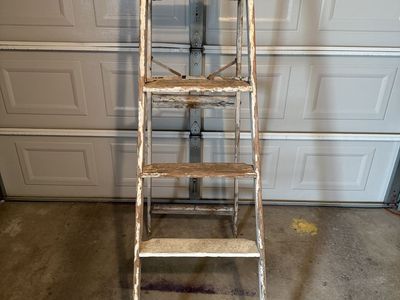 Old antique wood ladder