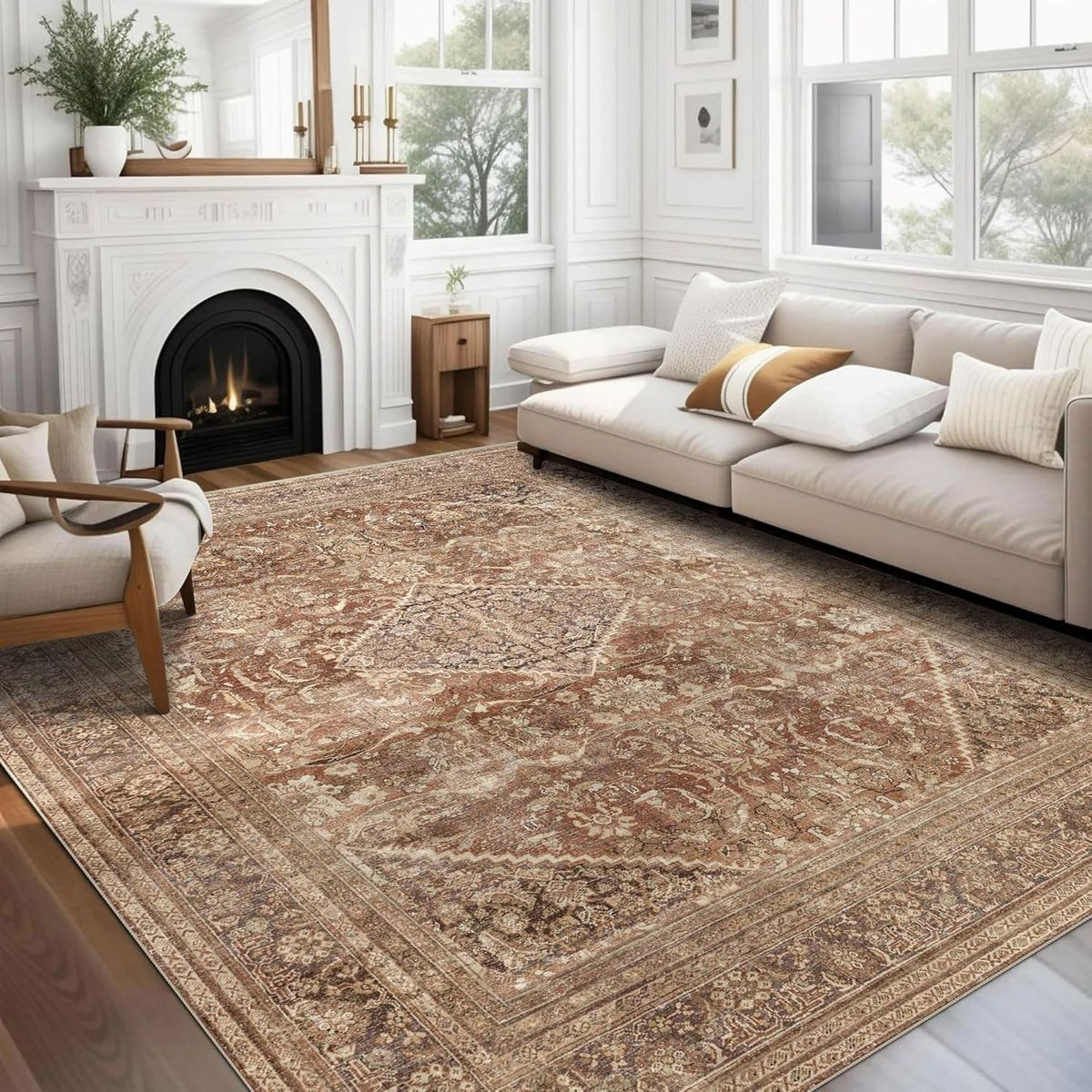 New 8x10 Area Rugs for Living Room, Non-Slip Backing Washable Rug 8x10