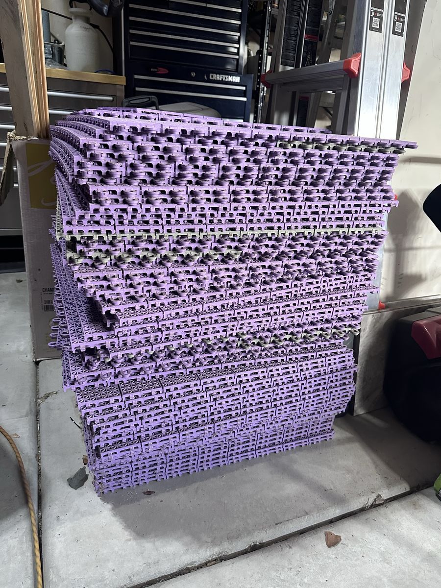 Interlocking Floor Tiles - Purple, Durable Plastic for Garage, Gym, Patio (Large Quantity)