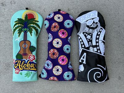 Sell or Trade Golf headcovers driver NEW donut king of spades aloha Hawaii head cover embroidered