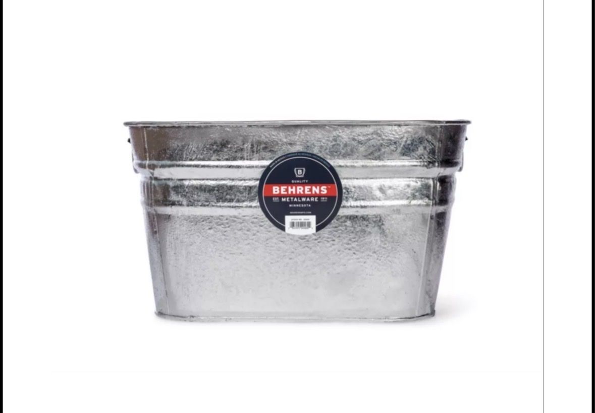 New Behrens 15.5 gal. Hot Dipped-Zinc Steel Square Tub