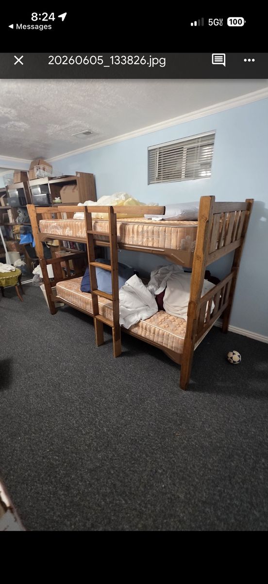 Wooden Bunk Beds with Mattresses - Used, Good Condition