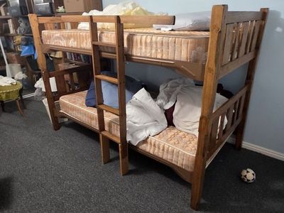 Wooden Bunk Beds with Mattresses - Used, Good Condition