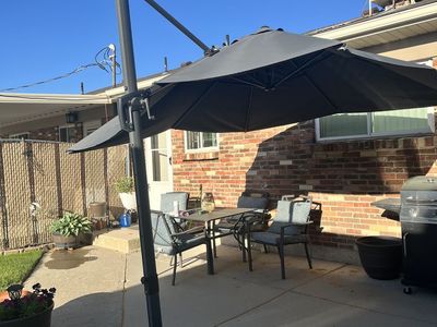 Purple Leaf Patio Umbrella with stand