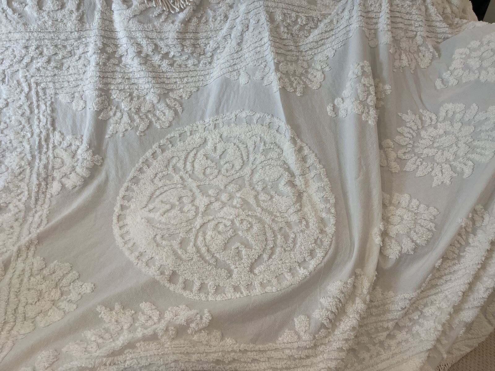Cream Boho Queen size Comforter Blanket.