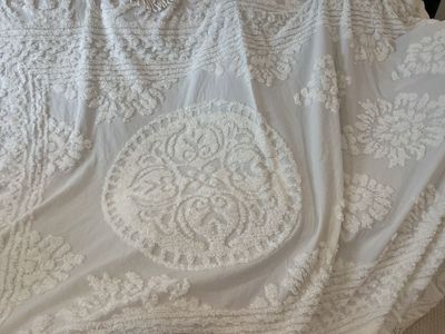 Cream Boho Queen size Comforter Blanket.