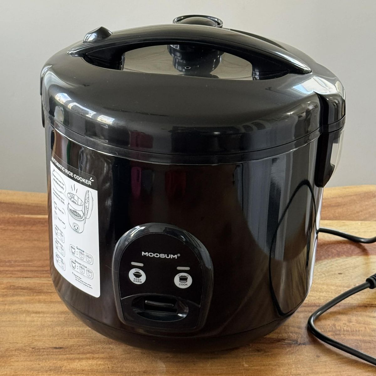 Moosum Electric Rice Cooker - 10 cup - Steamer - Black