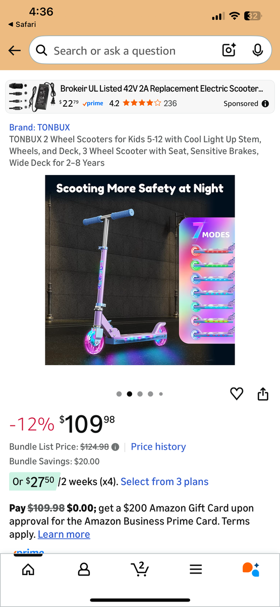 Tonbux Lighted Scooter (new)
