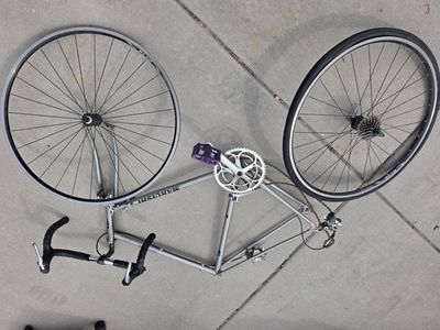 Maruishi Roadace 505 Bike Frame & Parts - Vintage Silver, No Seat/Handlebar Tape (Used)