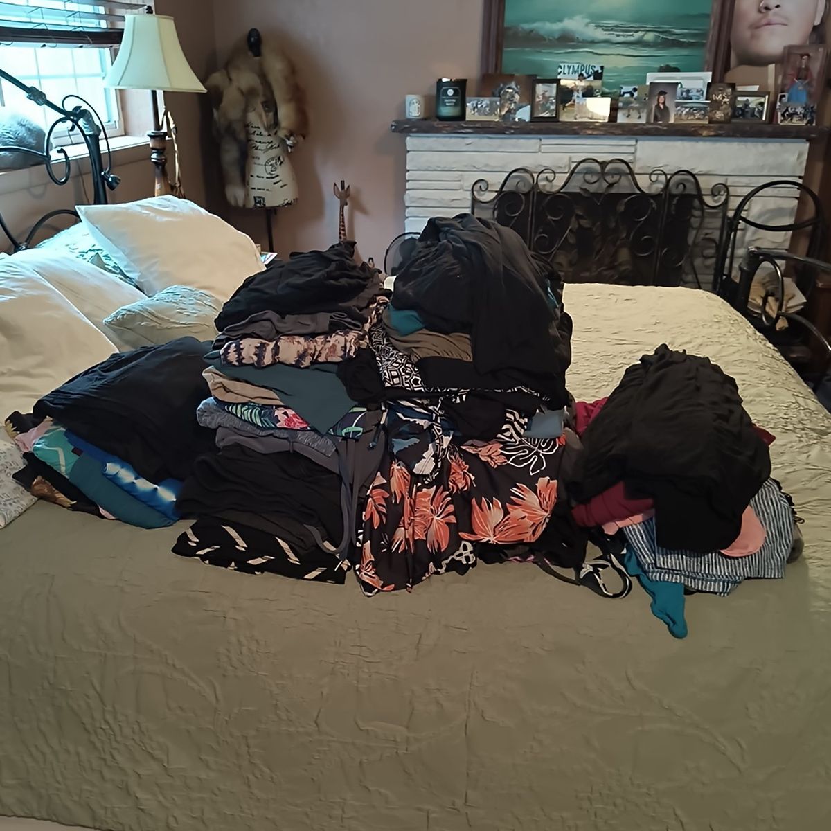 a garbage bag full of clothes