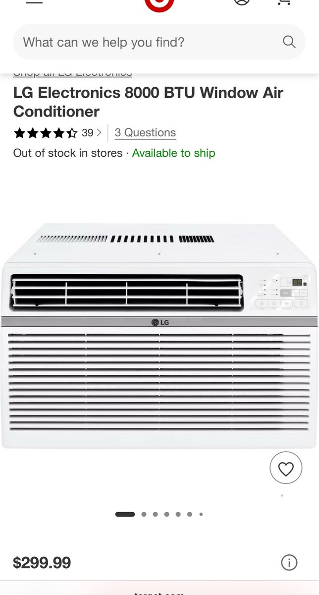 LG Electronics 8,000 BTU Window Air Conditioner White