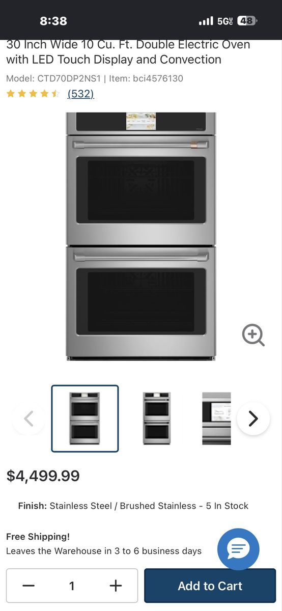 Cafe CTD70DP2NS1 30 Inch Double Electric Wall Oven Stainless Steel