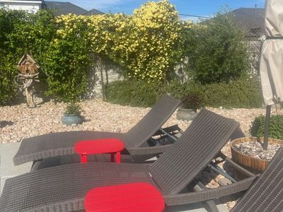 TWO BEST ALL WEATHER OUTDOOR WICKER LOUNGERS W/NEW CUSHIONS