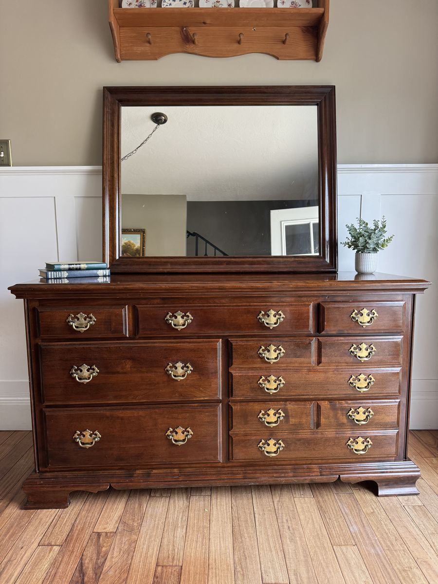 Kincaid Solid Wood Long Dresser with Mirror