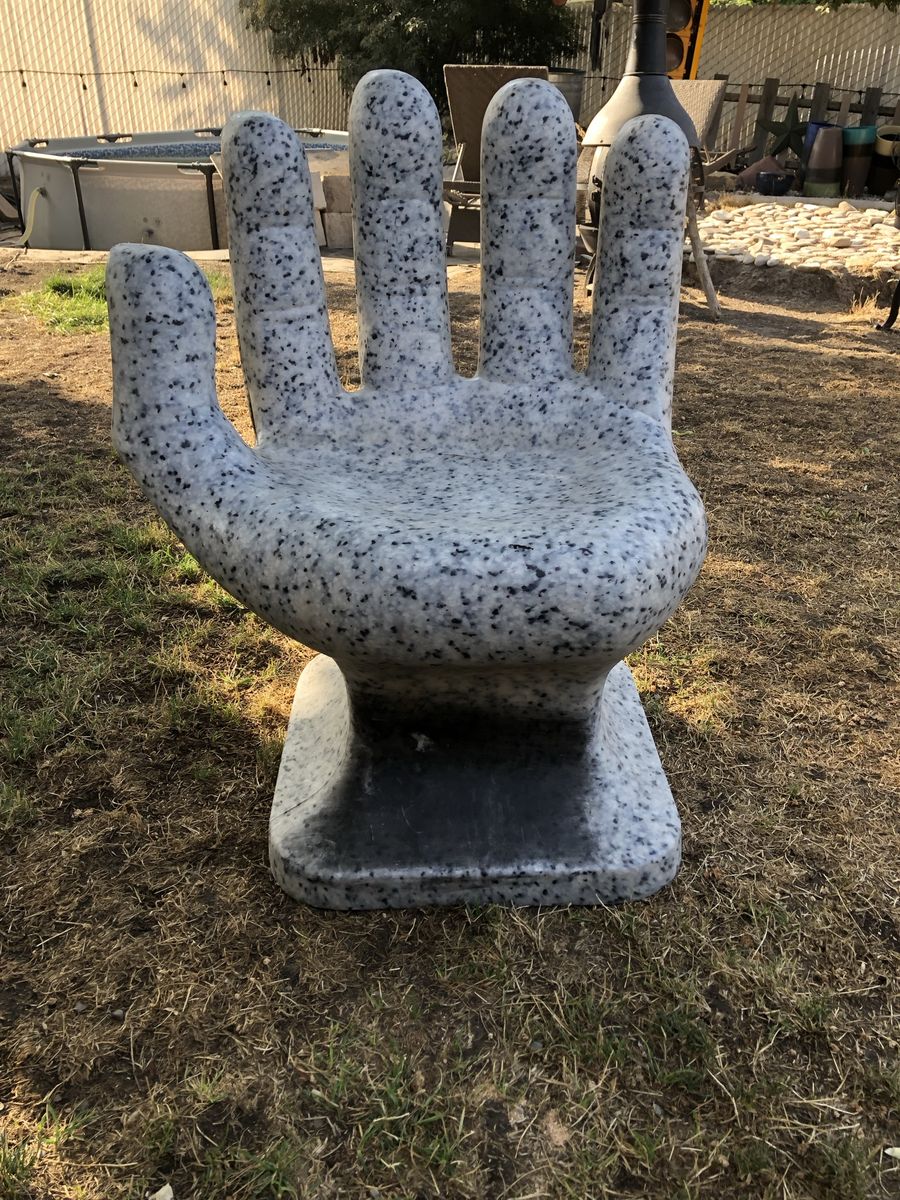 Vintage Granite Look Hand Shaped Accent Chair