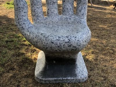 Vintage Granite Look Hand Shaped Accent Chair
