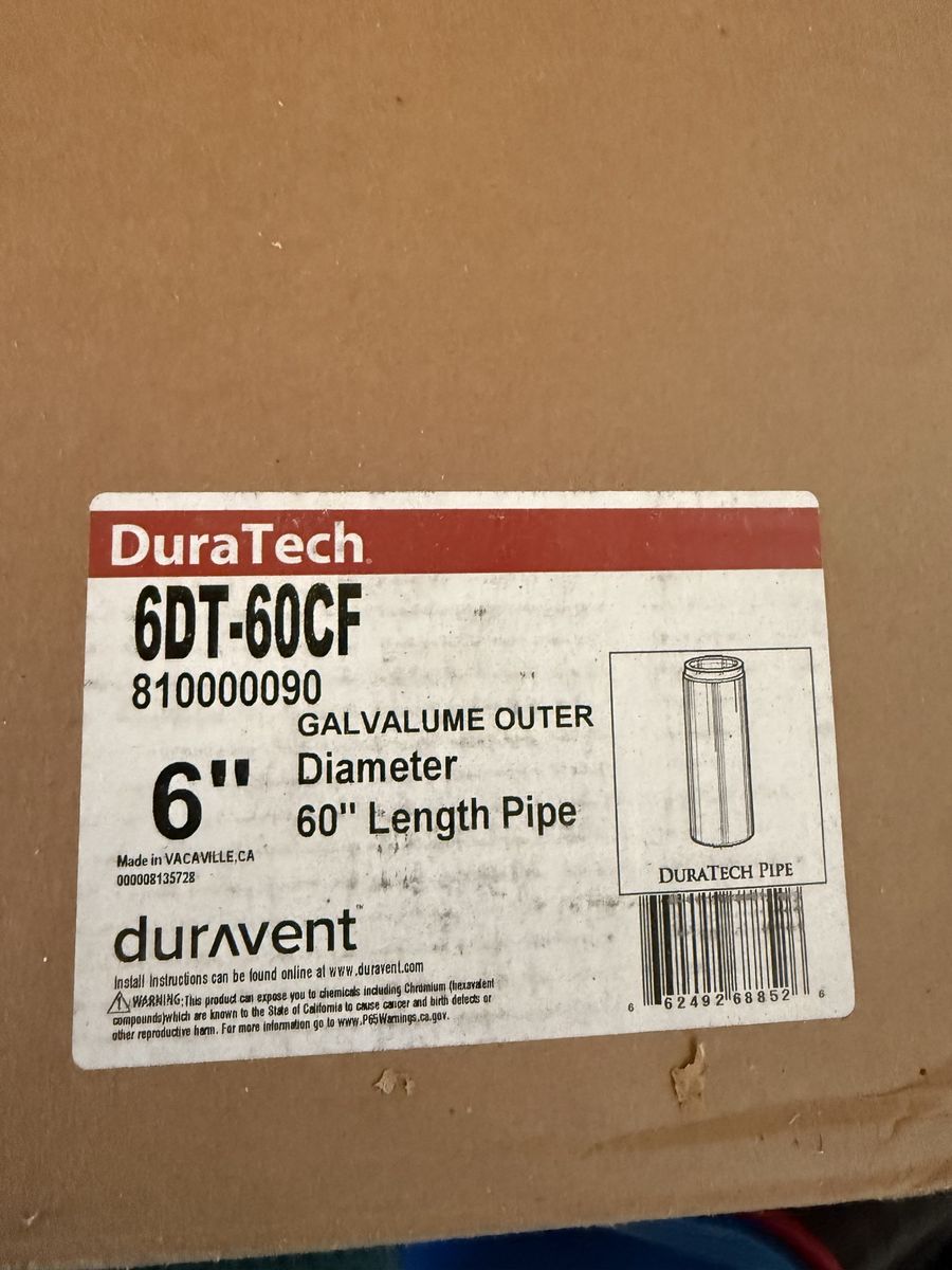 DuraTech 6” diameter 60” length pipe