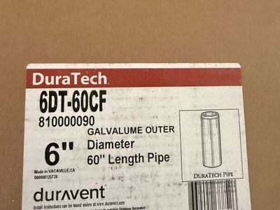 DuraTech 6” diameter 60” length pipe