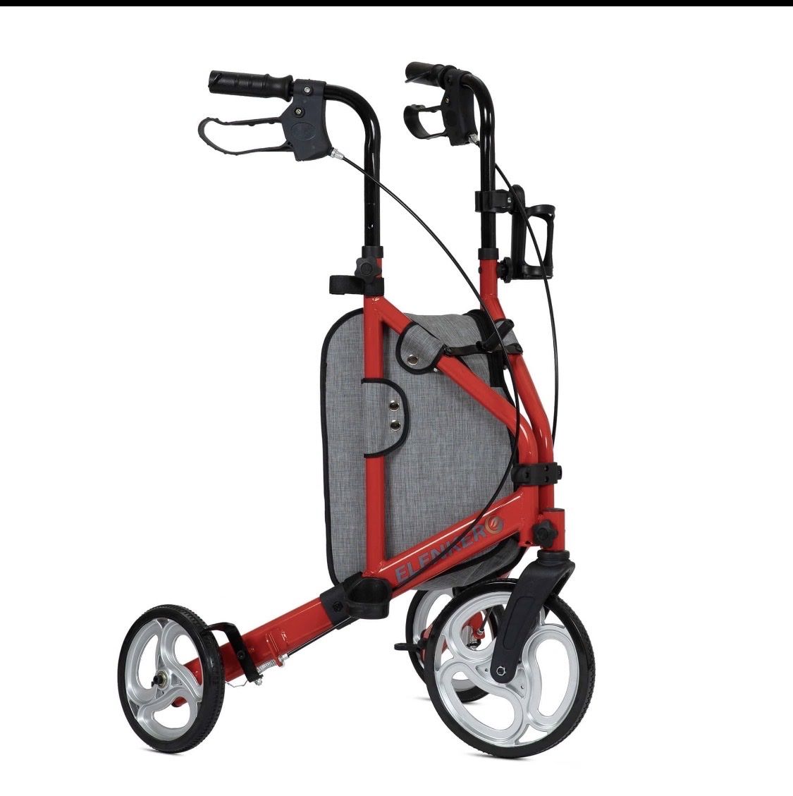 ELENKER Rollator Walker – RED – New in Box light weight red storage pouch