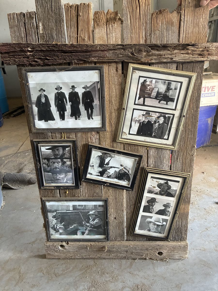 Rustic Western Movie Photo Collage on Barn Wood Frame - Tombstone & Clint Eastwood