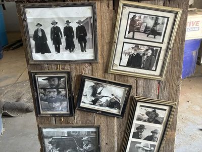 Rustic Western Movie Photo Collage on Barn Wood Frame - Tombstone & Clint Eastwood