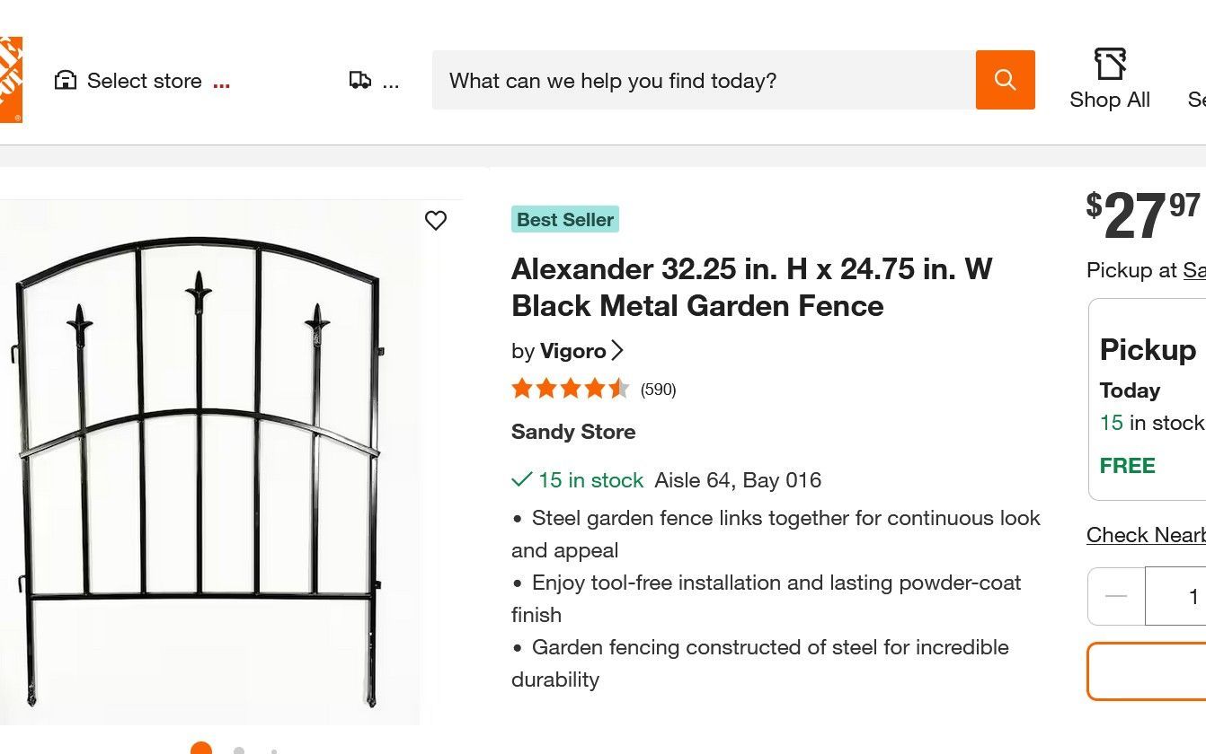 Garden Black Iron Fencing