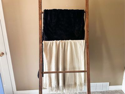 Large Handmade Blanket Ladders; Rustic Home Decor & Storage