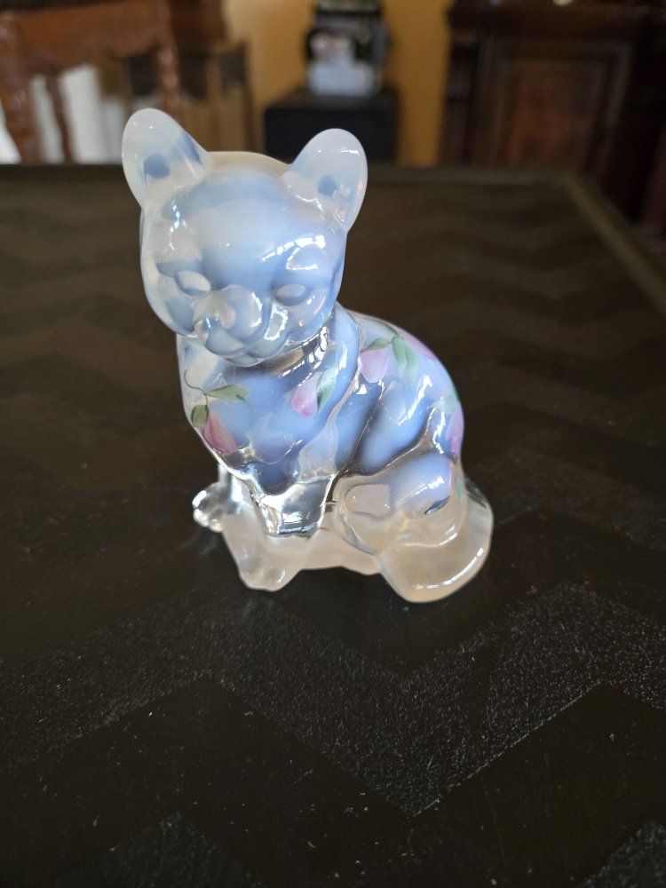 Fenton VTG Hand painted cat
