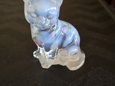 Fenton VTG Hand painted cat