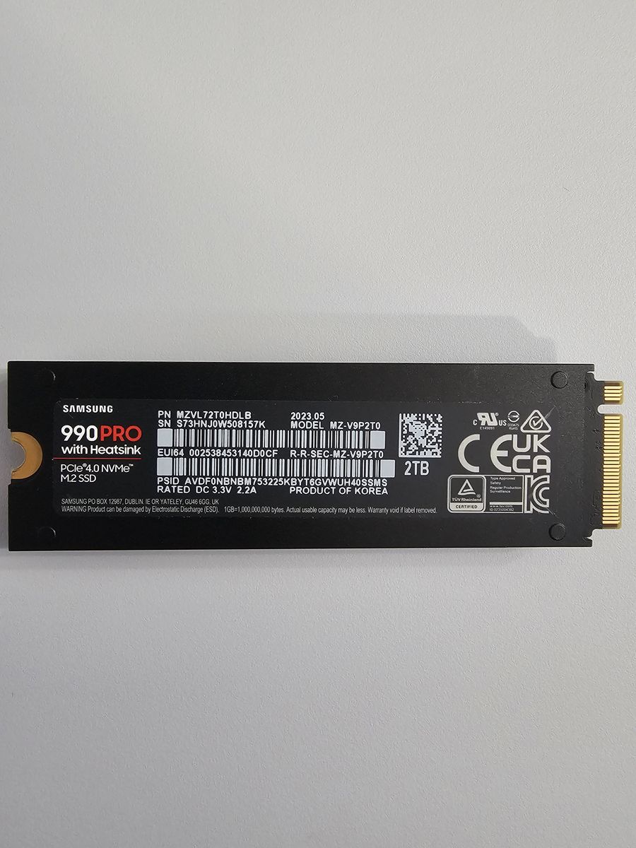 Samsung 990 w/heatsink 2tb