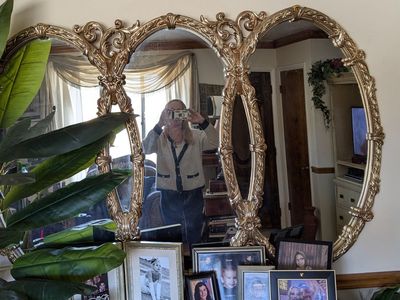 5' x 3' exquisite antique triple mirror