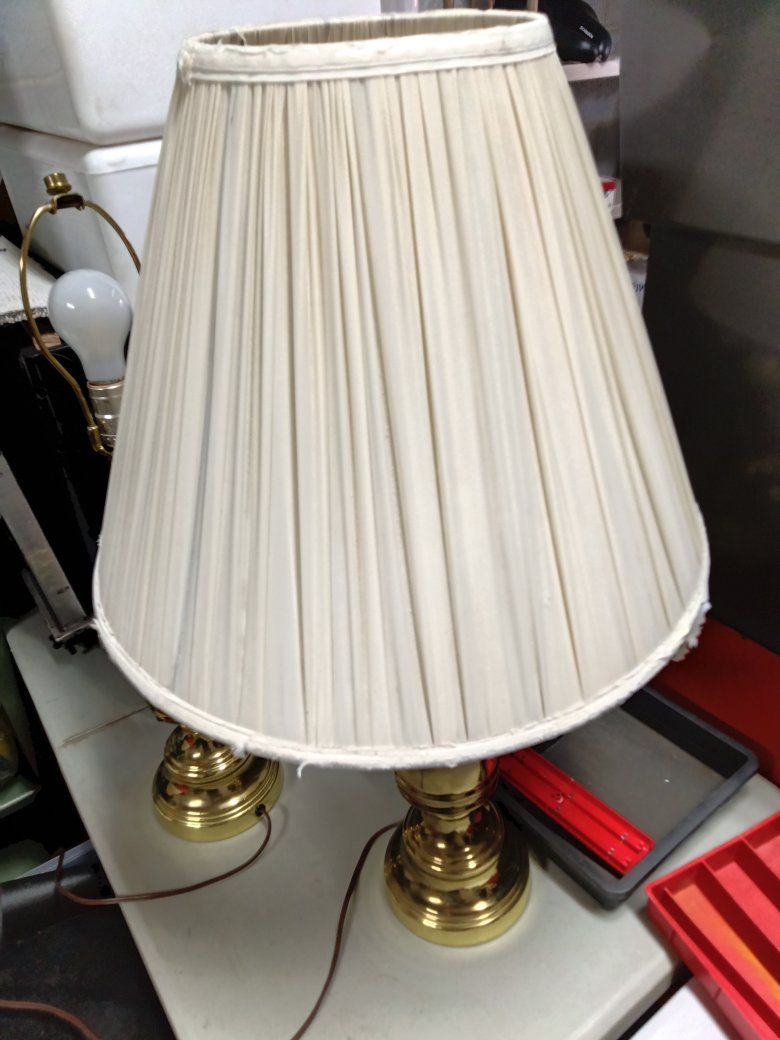 Vintage 70's Brass Lamps With Shades!