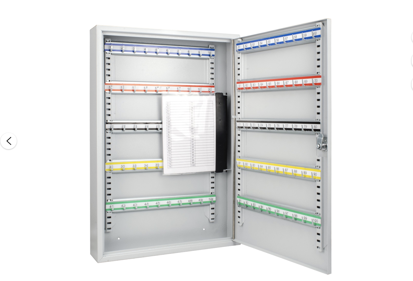 New in Box Key Lock Safe with 100 Colored Key Tags, Mounting Hardware, Lock Box Keys