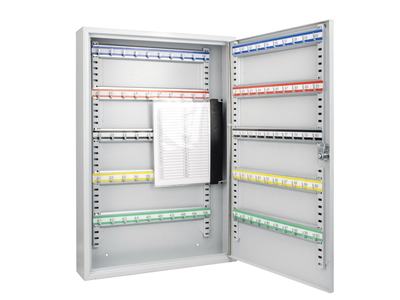 New in Box Key Lock Safe with 100 Colored Key Tags, Mounting Hardware, Lock Box Keys